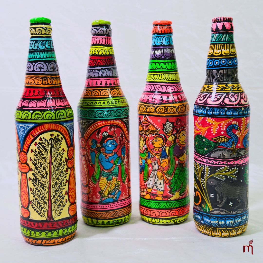 Hand-Painted Decorative Glass Bottles