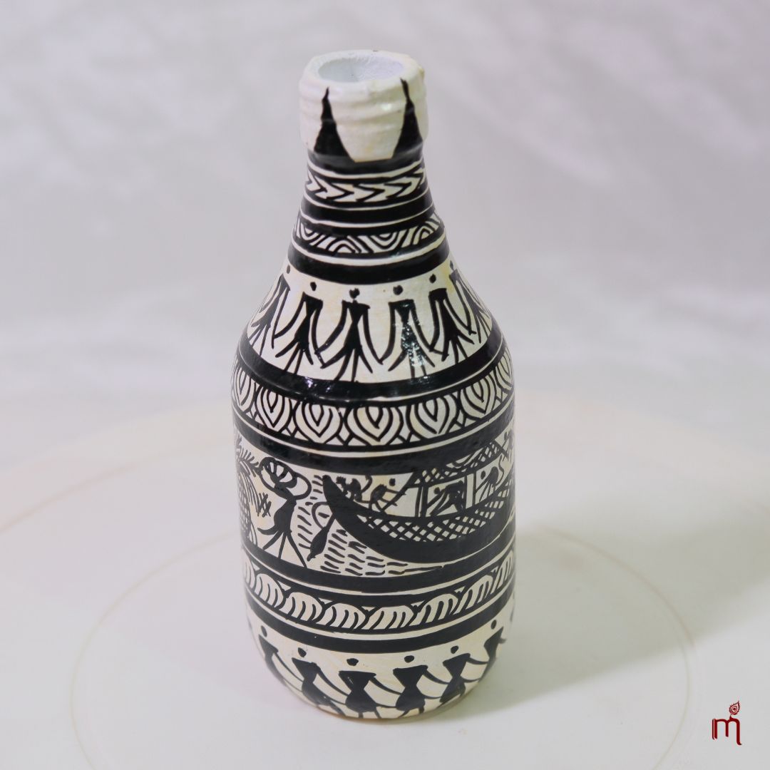Hand-Painted Tribal Folk Art Decorative Bottles (Mini)