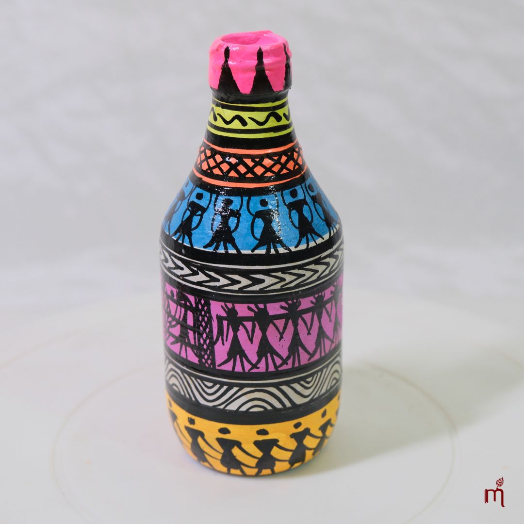 Hand-Painted Tribal Folk Art Decorative Bottles (Mini)