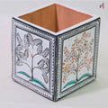 Hand-Painted Tree of Life Wooden Desk Organizer