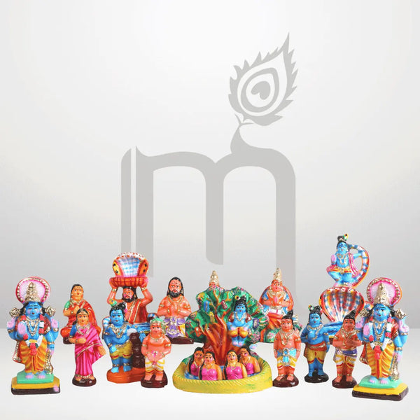 Krishna Leela Set 7" Clay