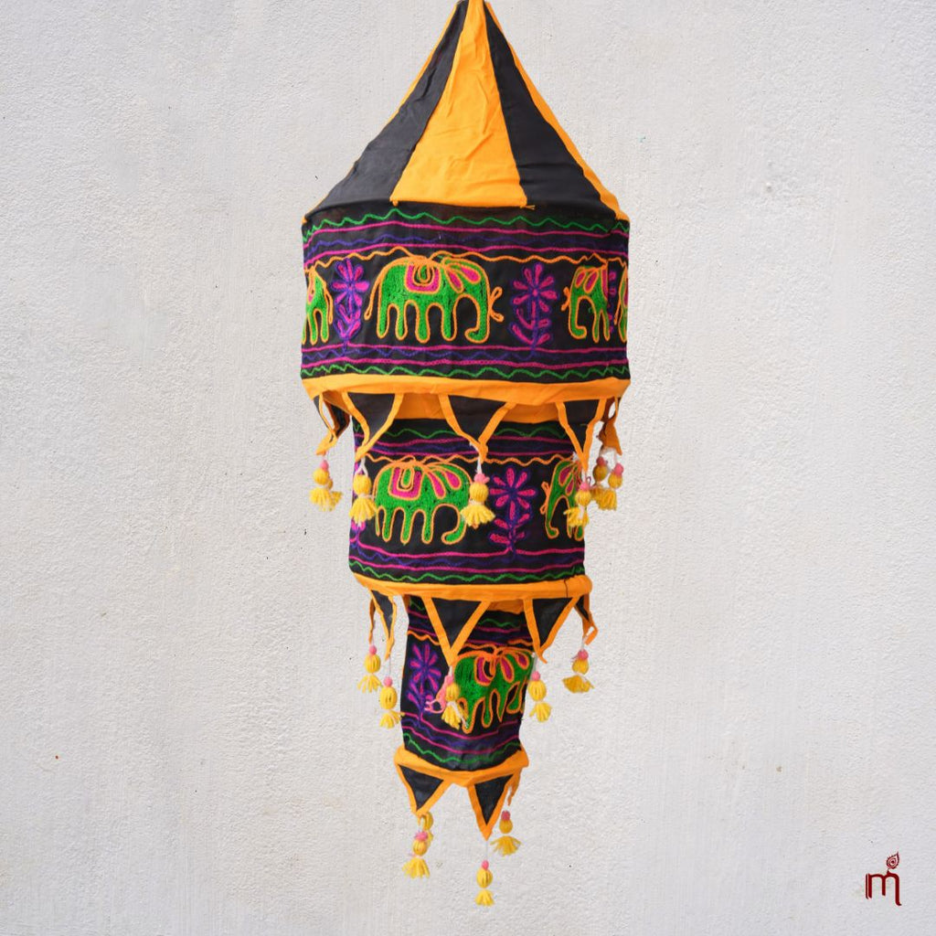 Pipili Appliqué Elephant Three Step Lampshade 2.5 Feet