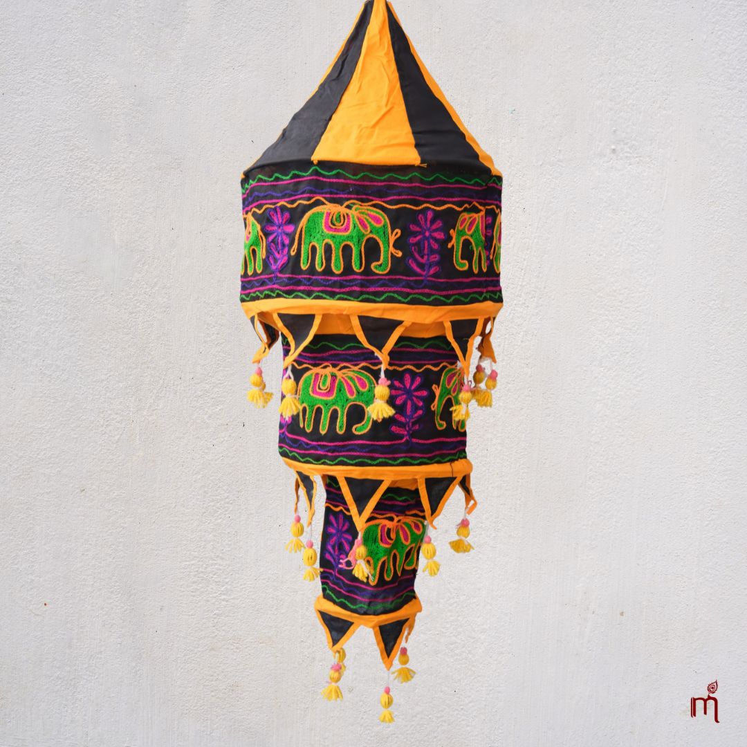 Pipili Appliqué Elephant Three Step Lampshade 2.5 Feet