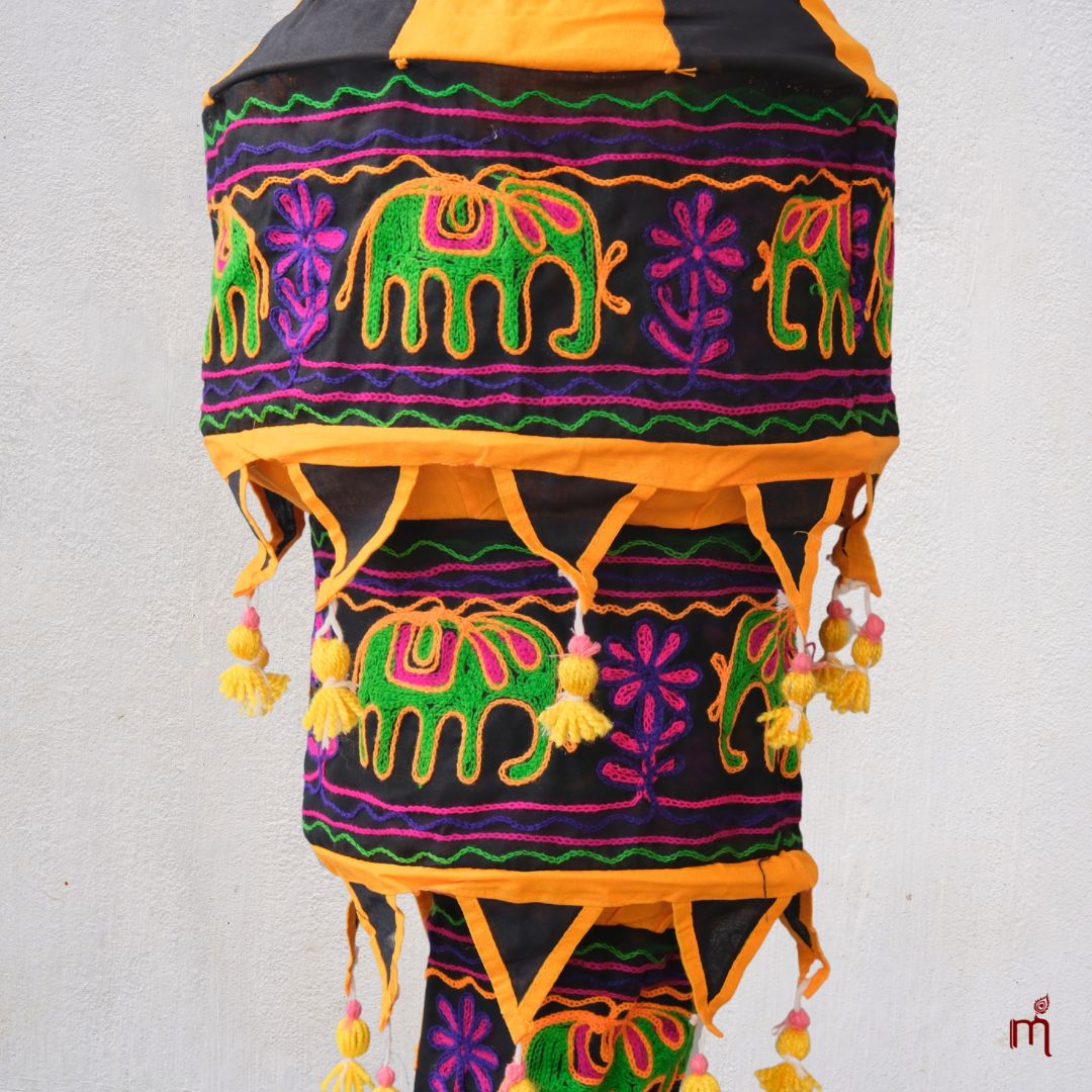 Pipili Appliqué Elephant Three Step Lampshade 2.5 Feet