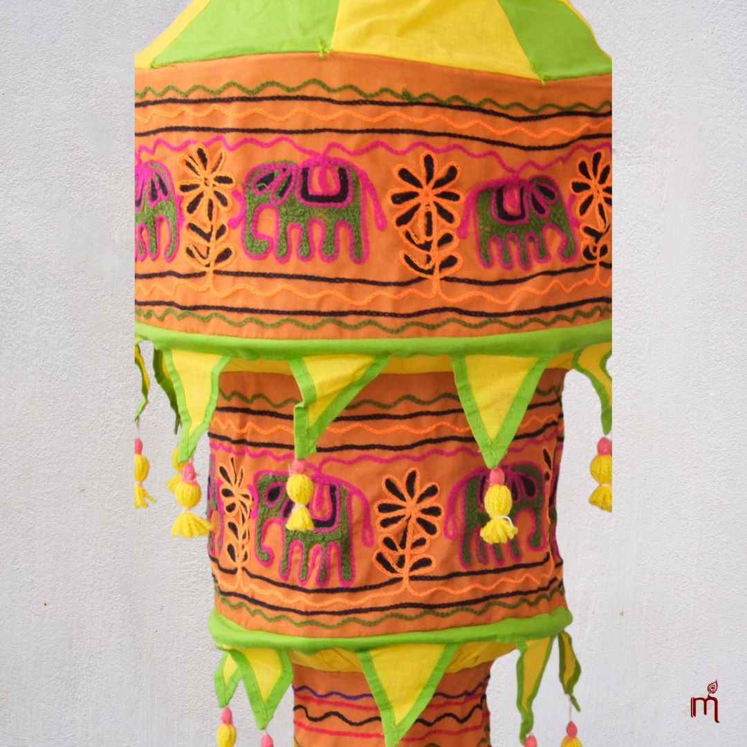 Pipili Appliqué Elephant Three Step Lampshade 2.5 Feet