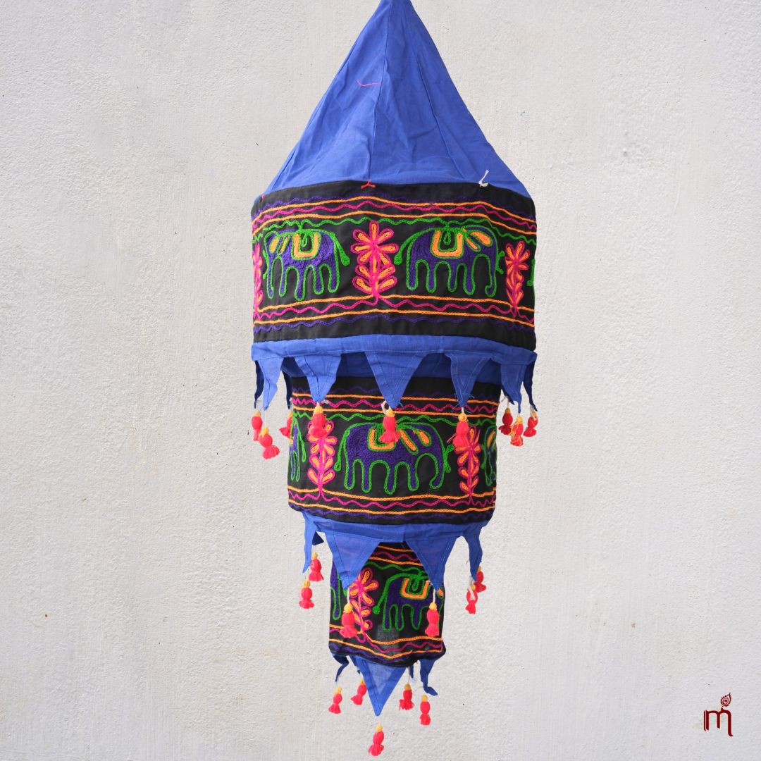 Pipili Appliqué Elephant Three Step Lampshade 2.5 Feet