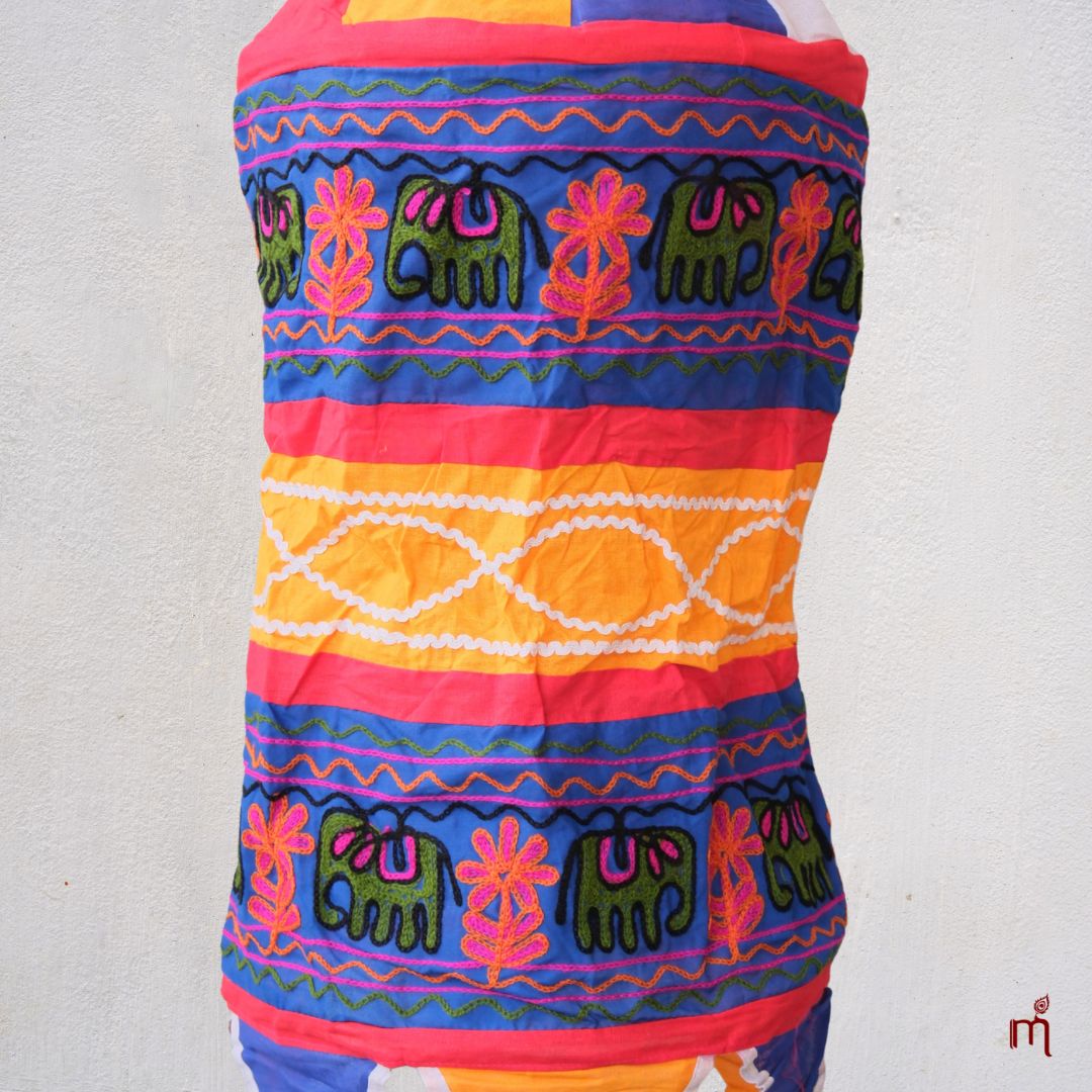 Pipili Appliqué Elephant Lampshade Jhumar 3 Feet