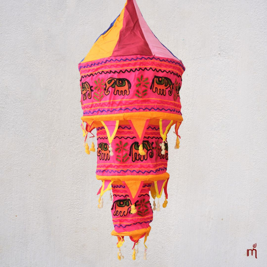 Pipili Appliqué Elephant Three Step Lampshade 2.5 Feet