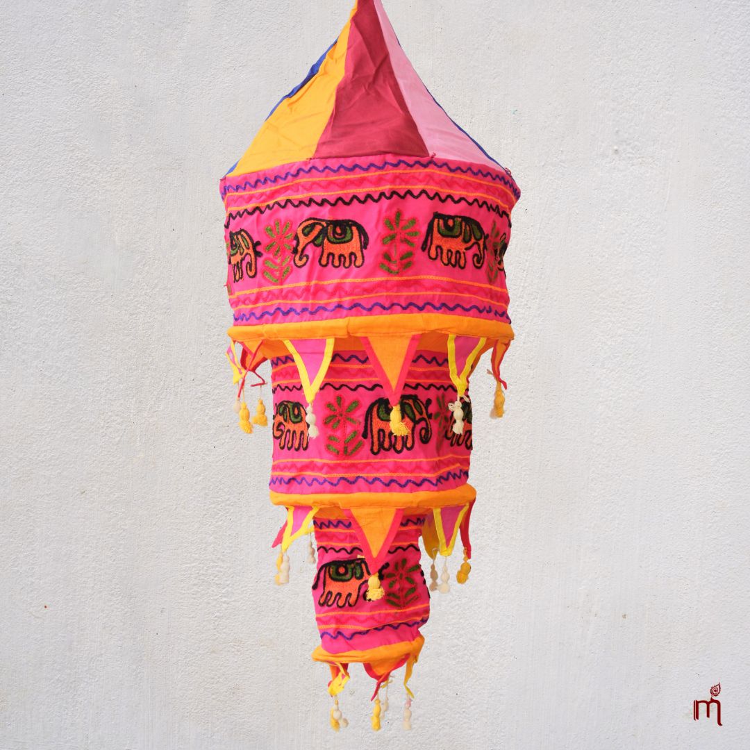Pipili Appliqué Elephant Three Step Lampshade 2.5 Feet
