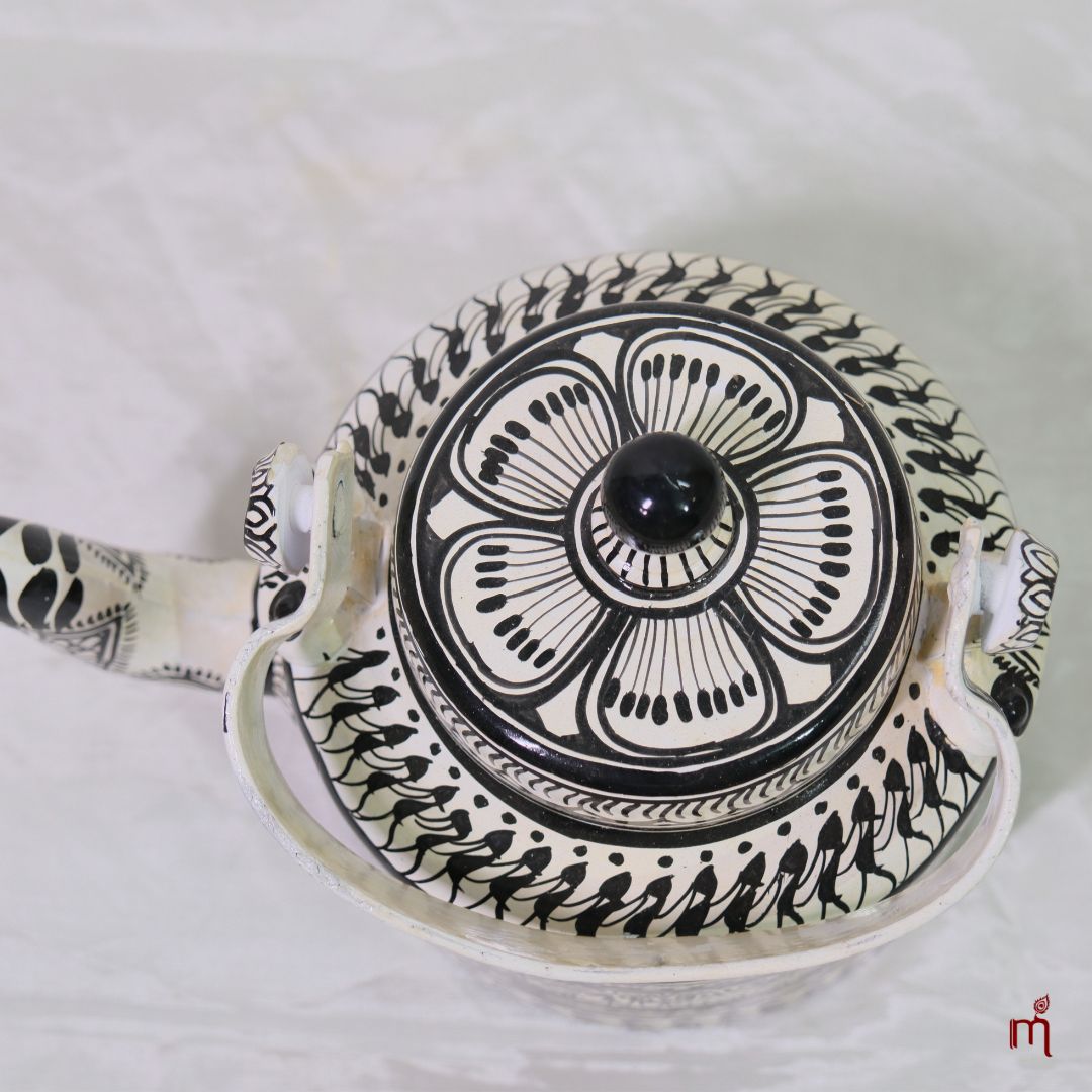 Hand-Painted Aluminium Teapot (Saura Tribal Art)