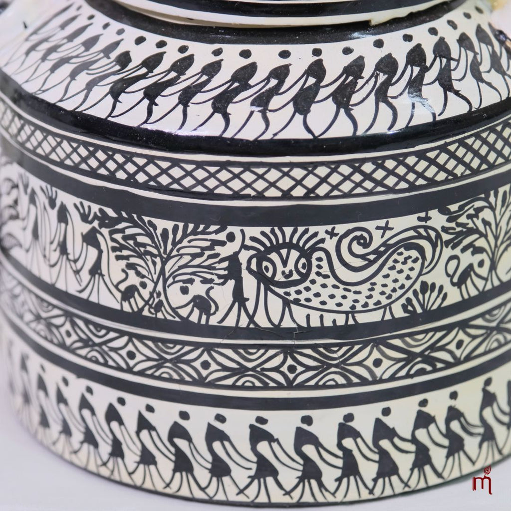 Hand-Painted Aluminium Teapot (Saura Tribal Art)