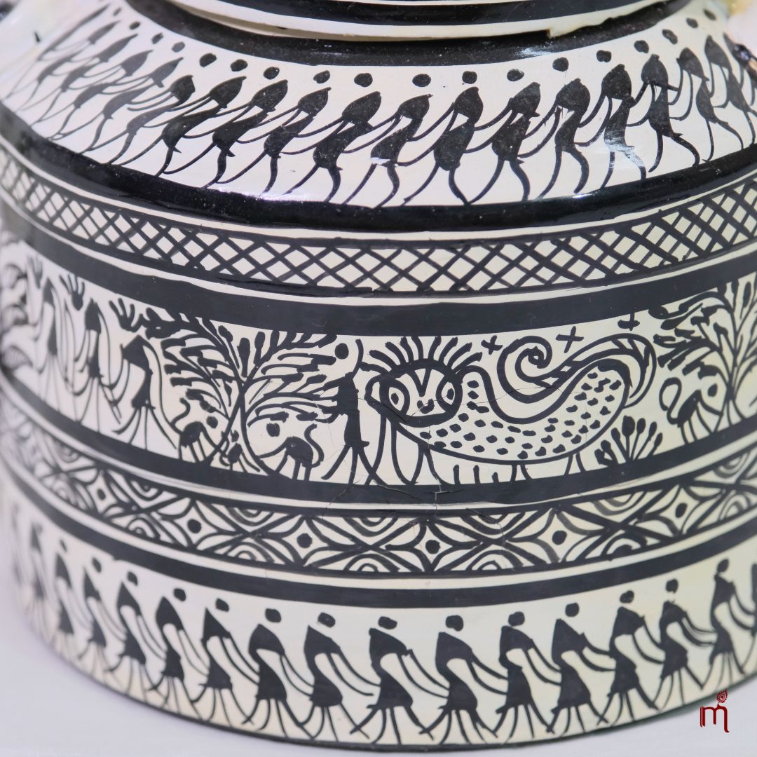 Hand-Painted Aluminium Teapot (Saura Tribal Art)