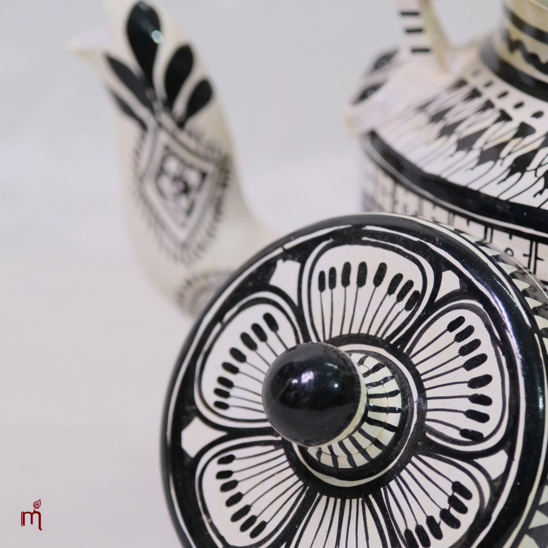 Hand-Painted Aluminium Teapot (Saura Tribal Art)
