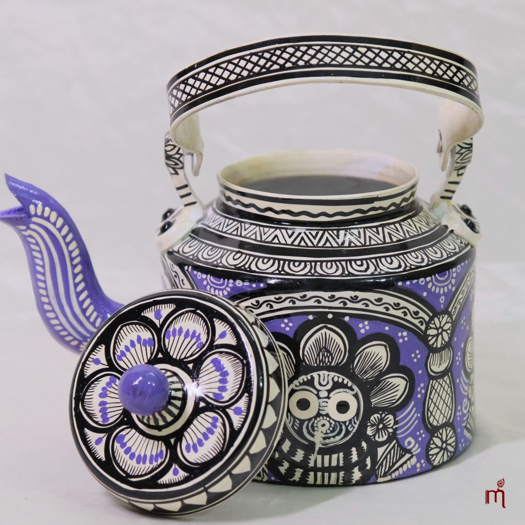 Hand-Painted Aluminium Jagannath Teapot Single Color