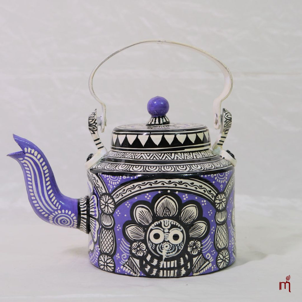 Hand-Painted Aluminium Jagannath Teapot Single Color