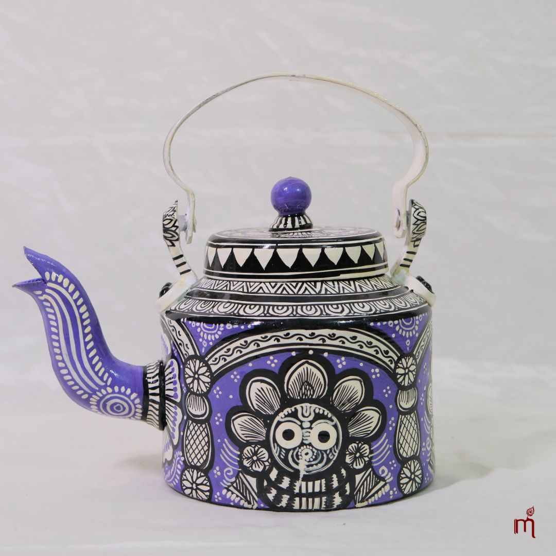 Hand-Painted Aluminium Jagannath Teapot Single Color