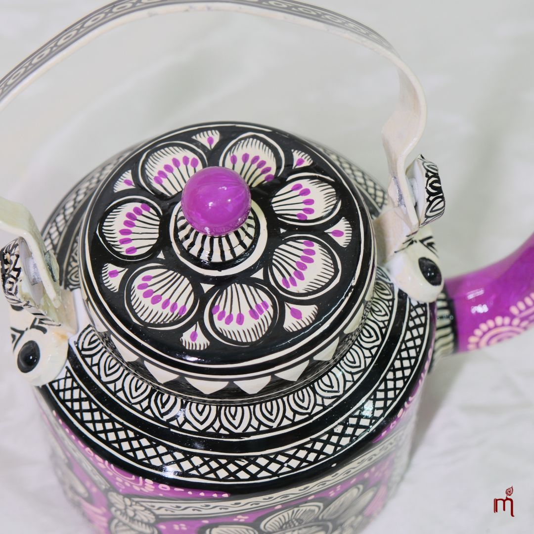 Hand-Painted Aluminium Jagannath Teapot Single Color