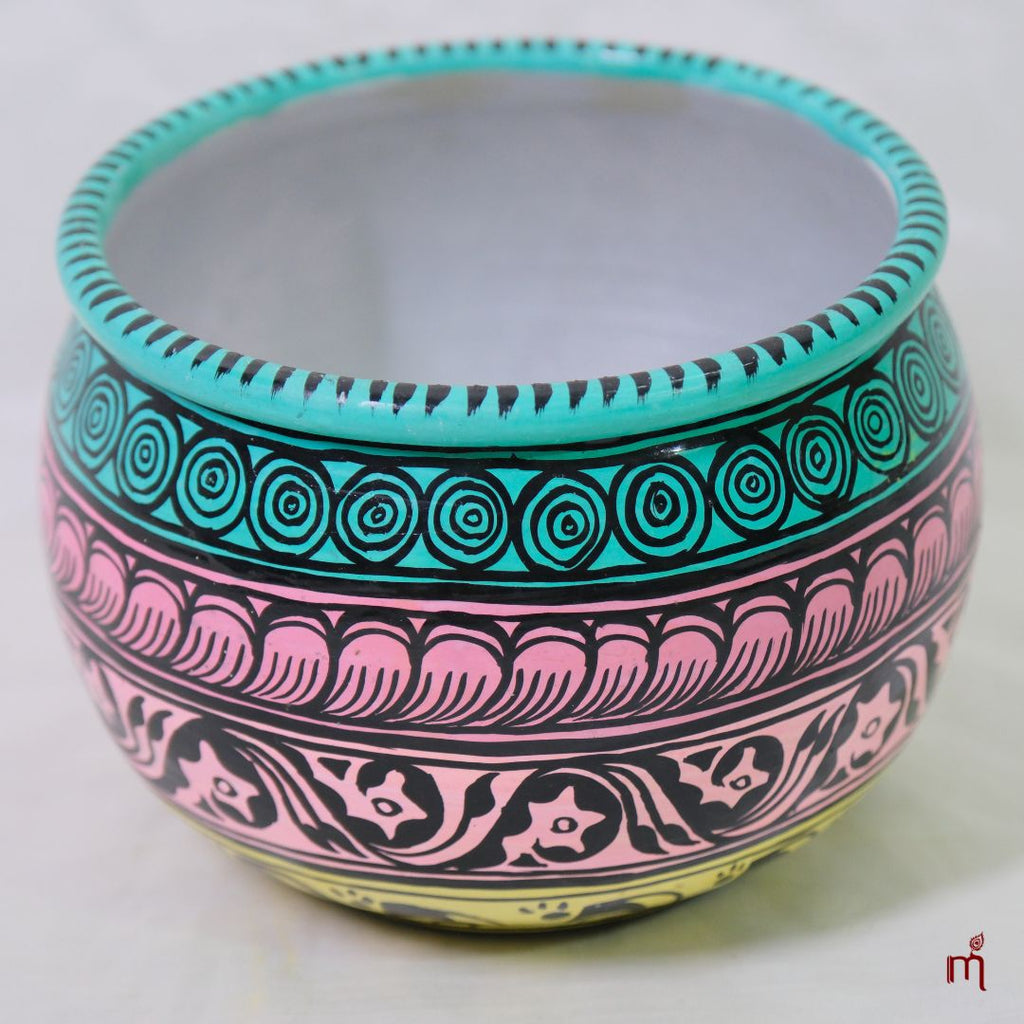 Hand-Painted Aluminium Decorative Bowl