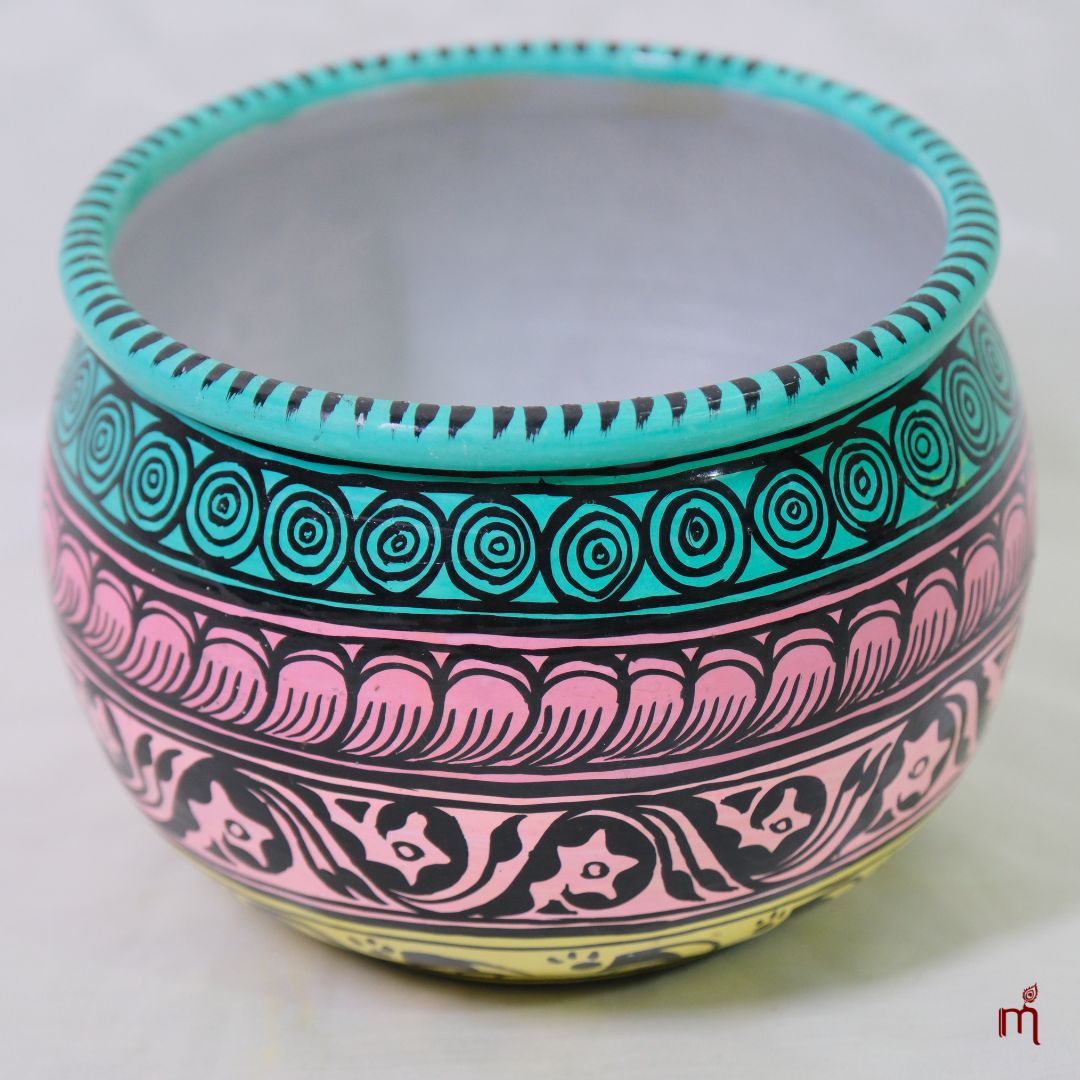 Hand-Painted Aluminium Decorative Bowl