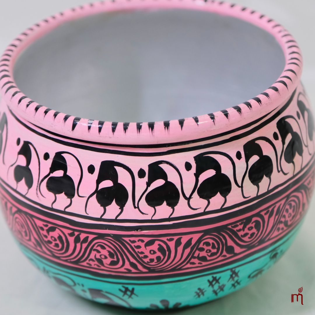 Hand-Painted Aluminium Decorative Bowl