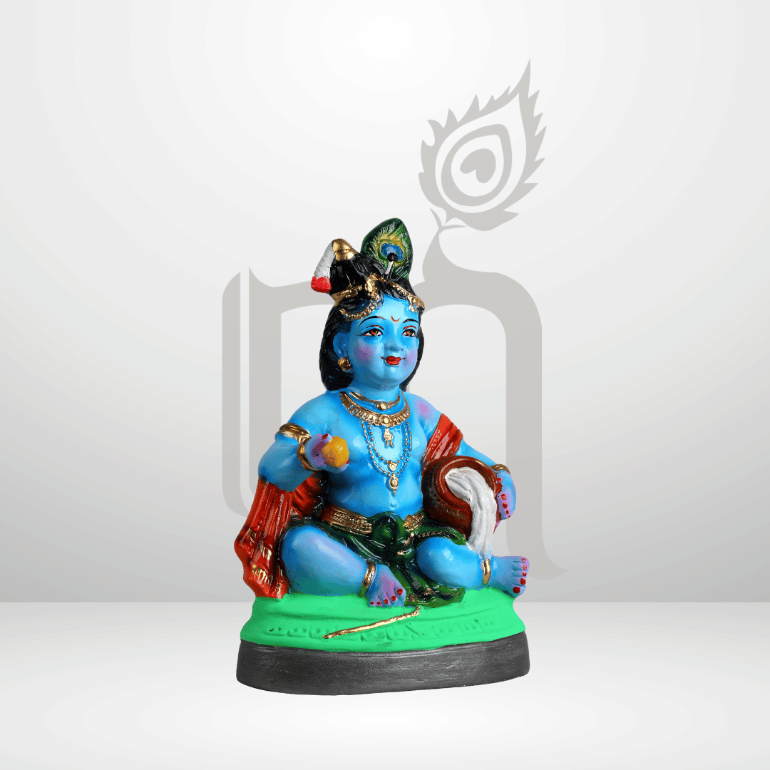 Vennai Krishna 12" Paper Mache