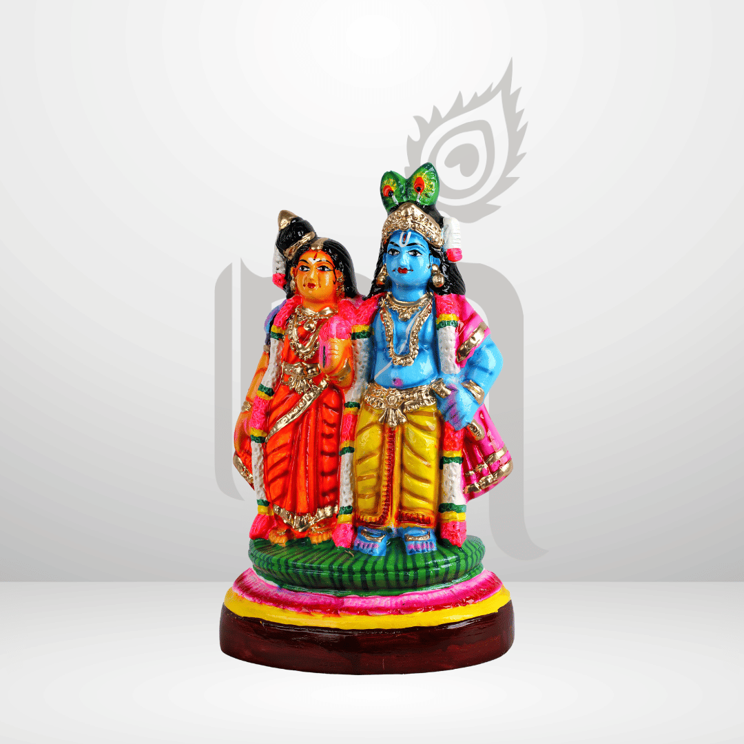 Radha Krishna 10" Paper Mache