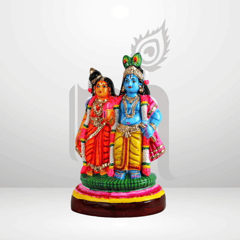 Radha Krishna 10" Paper Mache